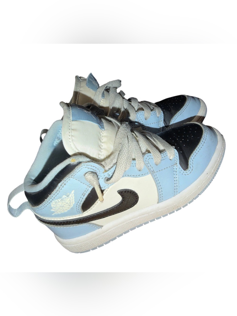 🔥 Nike Air Jordan 1 Retro Mid Ice 640737-401 Unisex Kids Sneakers Size 11c 🔥